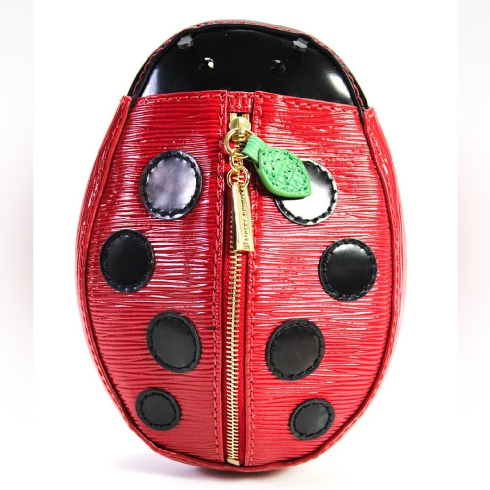 Alice + Olivia NWT Ladybug Red and Black Epi Leather Rare Clutch